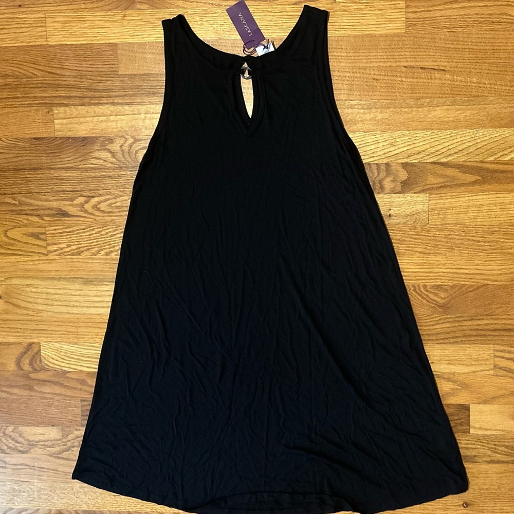 Lascana NWT Black Sleeveless Women's Flowy Dress, Sz 8